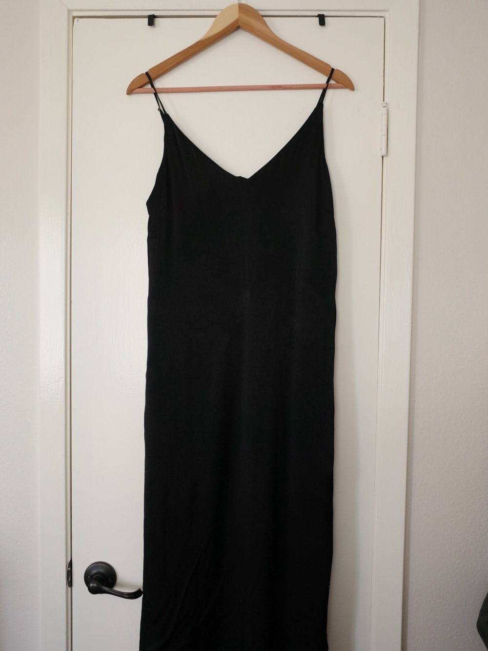 GAP Black Maxi Slip Dress with Spaghetti Straps